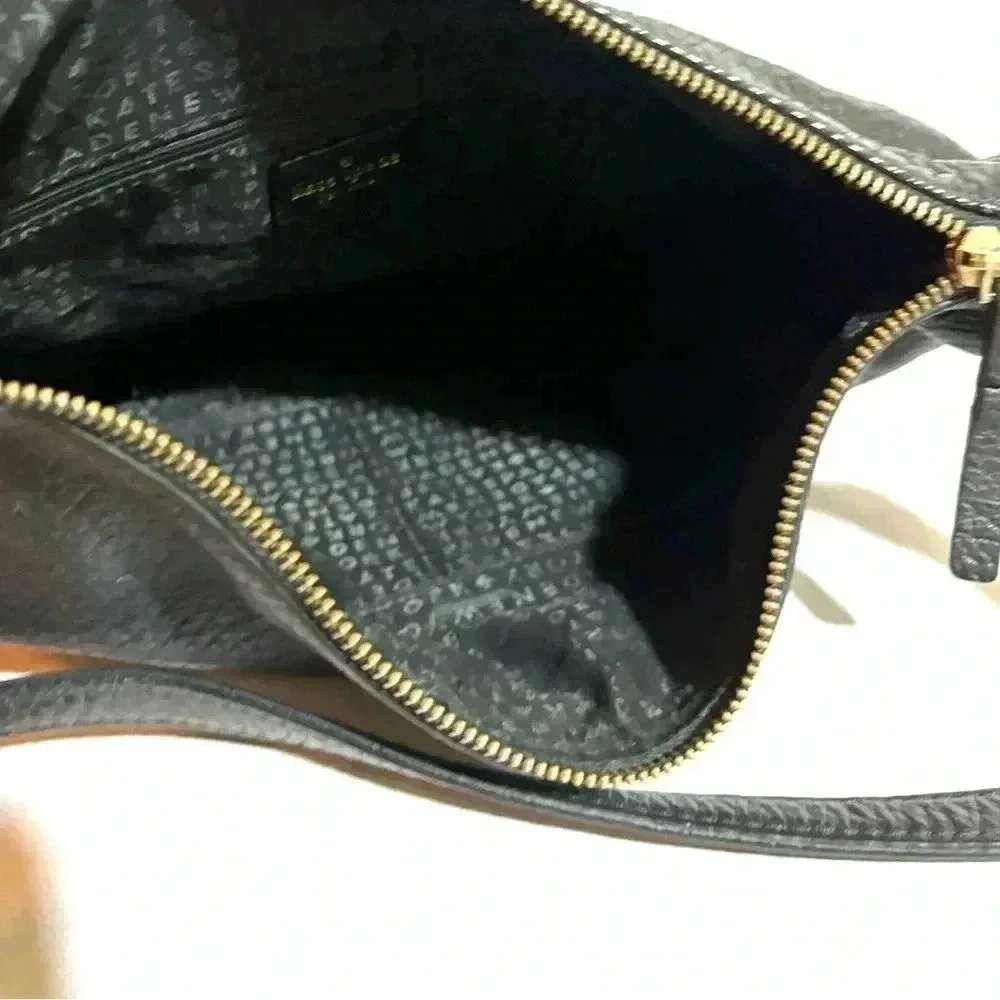 Kate spade black pebbled leather satchel handbag